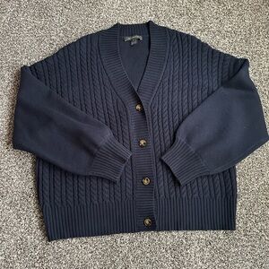French Connection navy blue knit cardigan